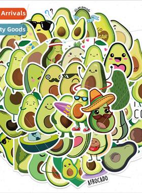 50 cartoon avocado graffiti stickers decorative luggage trol
