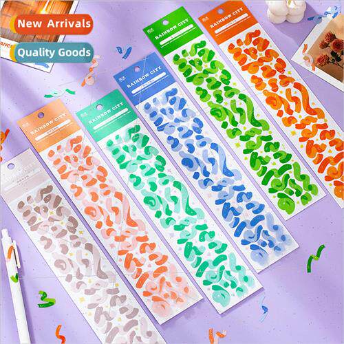 Smell stickers rainbow town series ins fresh color handbook