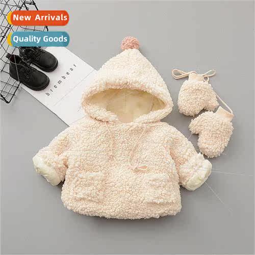 Girls winter thickened jacket jacket cotton 0-3 years old in