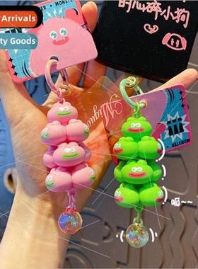 Cartoon ugly cute big mouth frog Jenga keychain cute nd crea