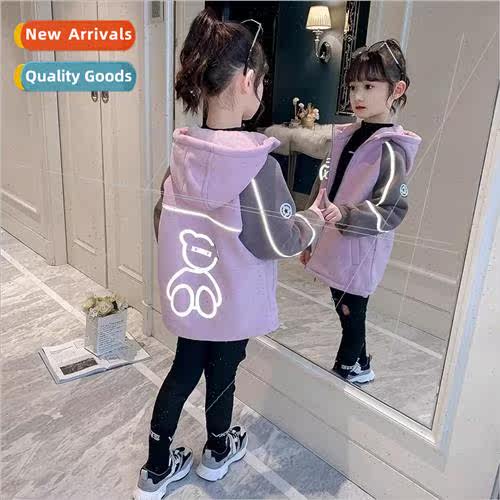 Girls jacket fall and winter 2023 new 适用eign- childrens wi