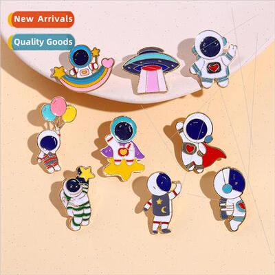 Cartoon Q astronaut series alloy brooch spaceship balloon sp