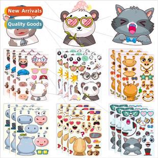 fun puzzle sticker 6pcs children DIYMake face pack