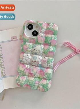 Korean  ins flower cat 13/14ProMax three-dimensional iPhone