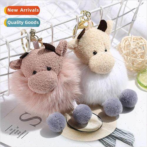 Candy color cartoon calf plush keychain pendant plush doll b