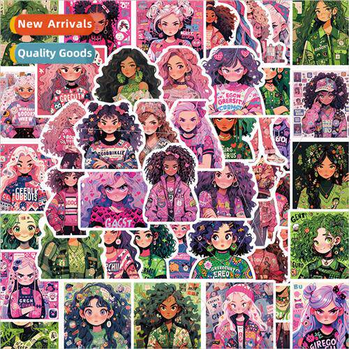 50 popular dopamine girl ins  stickers cell phone case helme