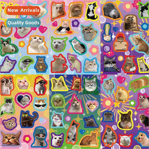 8 cute animal cat cat dress up stickers DIY cell phone case