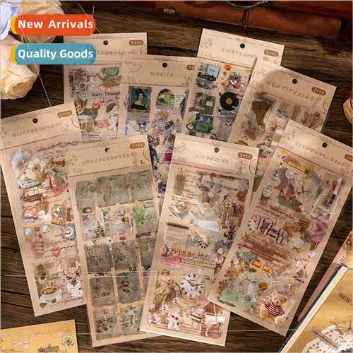Retro nostalgia handbook stickers creative cute children sti