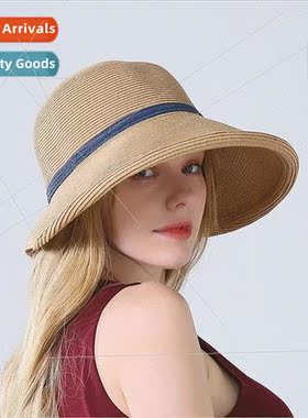 2020 new summer womens hats rolled straw foldable Japanese f
