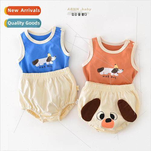 Infant summer sleeveless suit men and women baby cotton cart