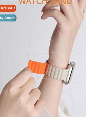 适用 Apple silicone magnetic watch band iwatch two color sil