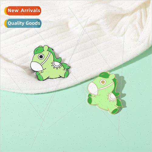 Health Green Horse Metal Badge Creative terature Badge Metal