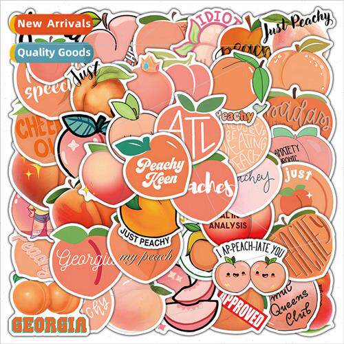 50 pcs of peach stickers cute fruit peach decorative phone c