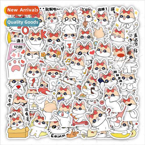 60 cute cartoon cat graffiti stickers decorative stationery