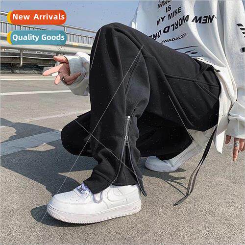 high set side zipper casual pants men 2022 spring and fall n