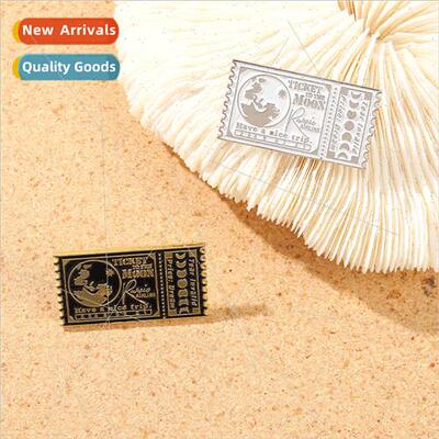 New Vintage Universal Movie Ticket Brooch Metal Badge Scarf