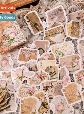Roses 适用 You Box Stickers Vintage Floral Letter Handbook V