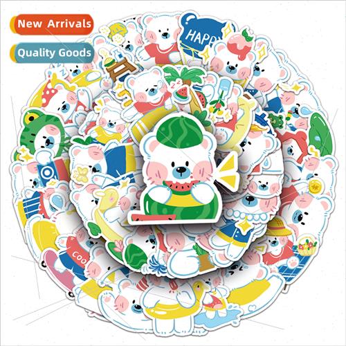 50 small white bear cartoon animal cute bear waterproof deco