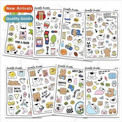8 simple ins bear Guca cartoon graffiti stickers notebook wa