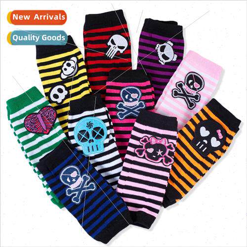 Dark support skull punk dark Harajuku stripes fingerless sle