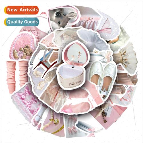 50 pieces of girl heart ballet  handbook stickers small fres