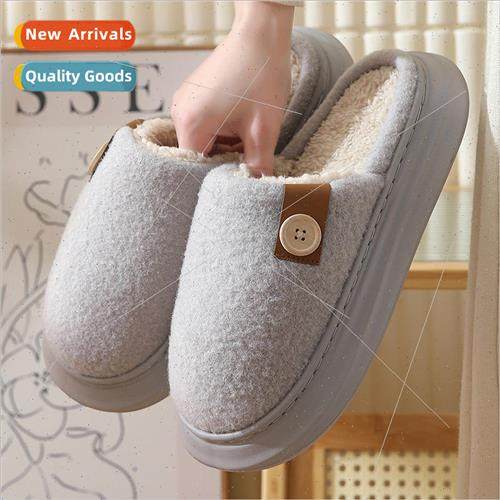New plush cotton shoes couple male cotton slippers female fa