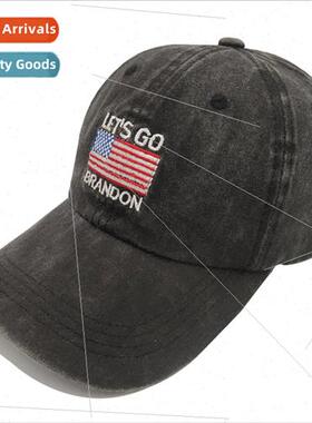 Mock Biden Let`s Go Brandon Washed Printed Baseball Cap Wash
