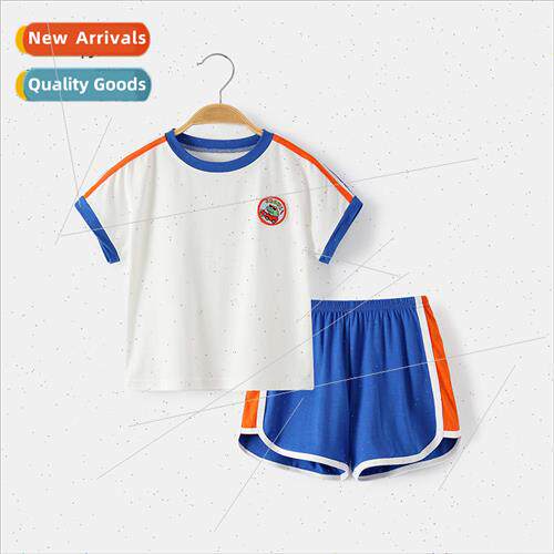 Baby short-sleeved suit summer thin two-piece baby clothes h