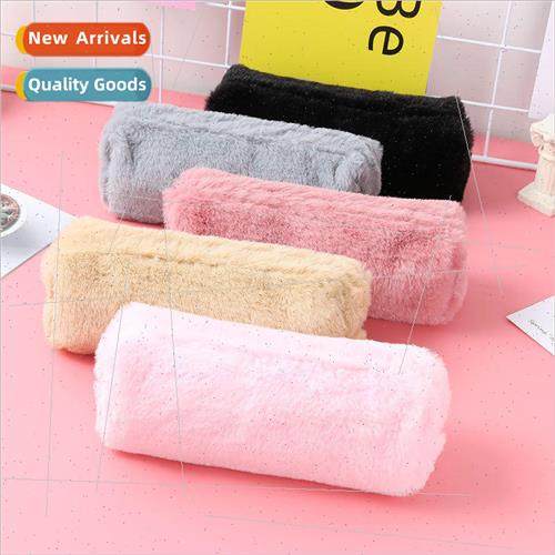 Korea creative pen box small fresh cute girl plush octagonal