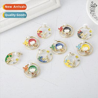 Koreas new student earrings asymmetric kite blowing bubbles