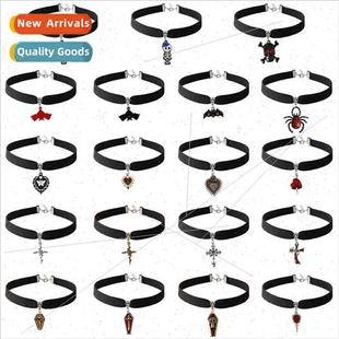 Necklace Halloween Bat Gothic Skull Collar Spider Cross Dark