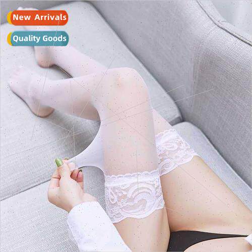 Lace lace stockings Japanese white stockings lace lace knee-