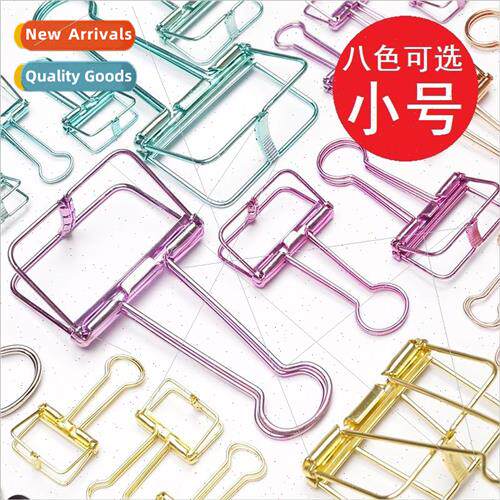 Small metal hollow long tail clip handbook cute colorful off