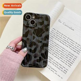 background black iPhone wind 适用 green print Cold leopard