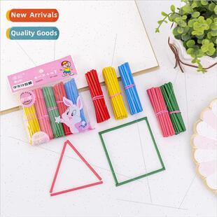 Bag Colorful Counting Sticks Math Sticks Multifunctional Geo