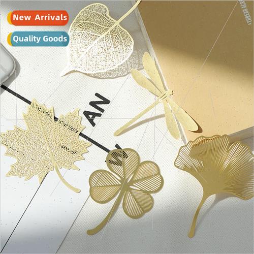 Leaf bookmarks fine grain leaf vein brass bookmarks sycamore