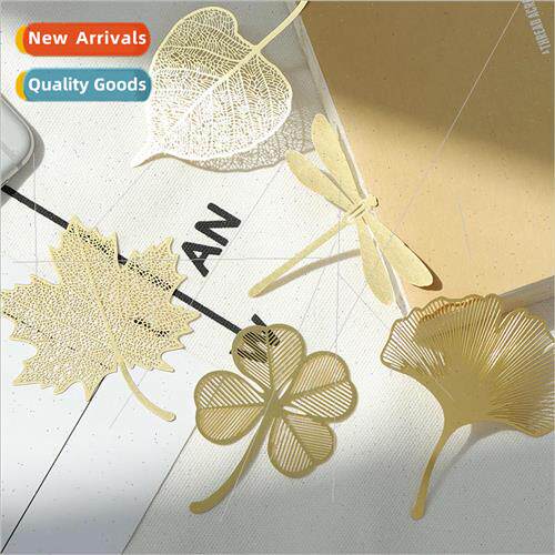Leaf bookmarks fine grain leaf vein brass bookmarks sycamore