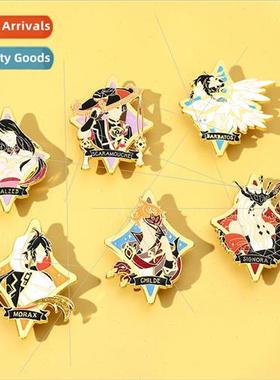 al God Brooch Game  Wendy Zhongli homage metal oil drop badg