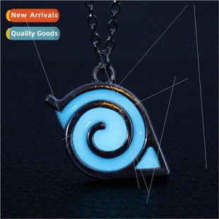 wooden logo alloy Japan necklace Naruto luminous night anime
