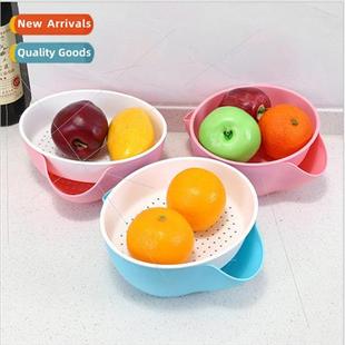 bowl fruit washing draining house Double basket hollow