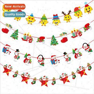 New Christmas creative paper pull flag Christmas cartoon han