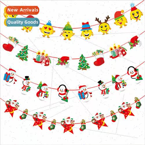 New Christmas creative paper pull flag Christmas cartoon han