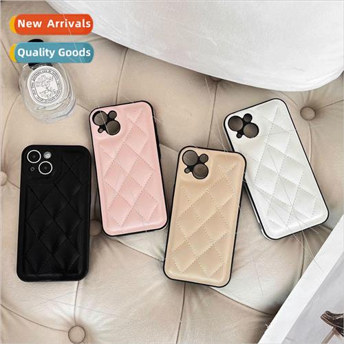 ins small perfume  leather diamond lattice 适用 apple 14pro