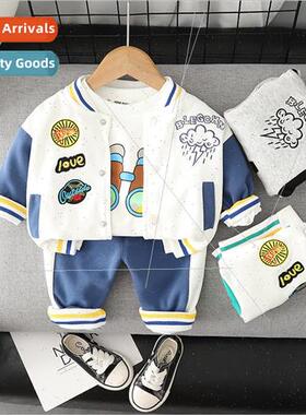 2023 fall new boys handsome baseball uni适用m long-sleeved t