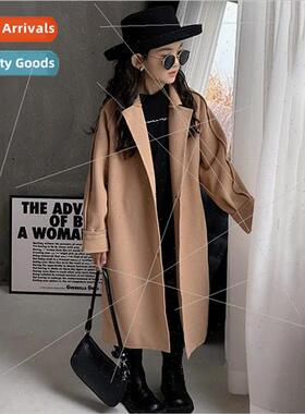 Girls coat 2023 new childrens fall and winter dress Yanqi mi