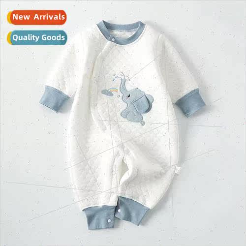 Baby onesie spring fall and winter warm winter clip cotton f
