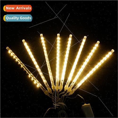 LED solar meteor shower lights string outdoor waterproof pc