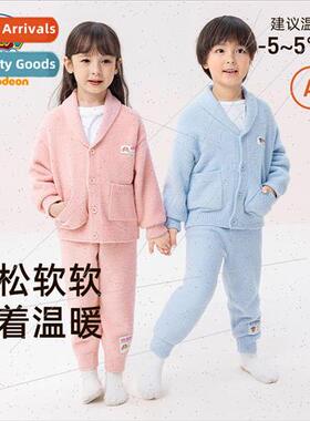 Woofers childrens homewear suit boys spring and fall half-fl