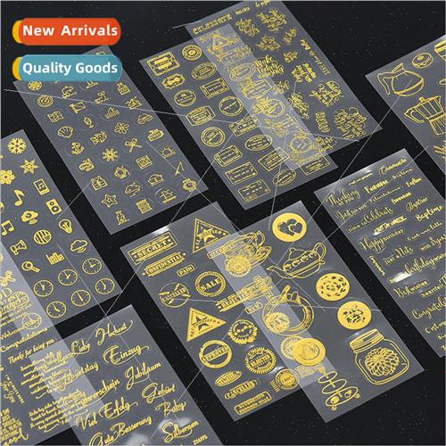 New Colorful PET hot stamping series of stickers vintage pos