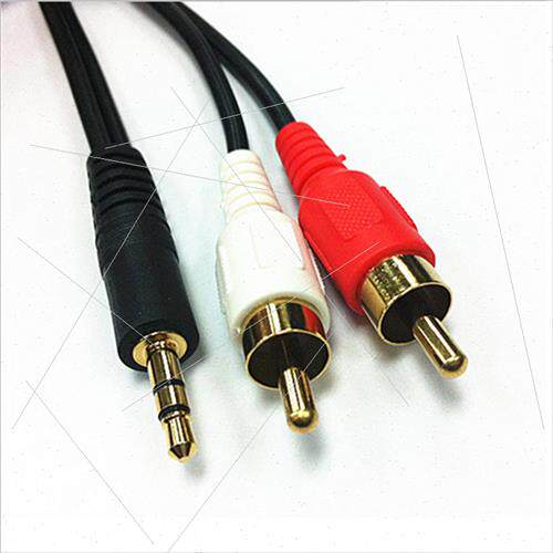 High  5 meters 3.5 to Double Lotus Audio Cable 3.5mm Stereo